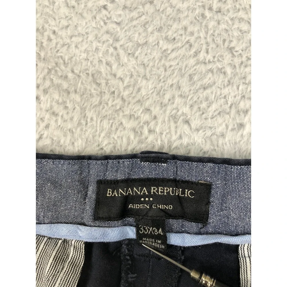 Banana Republic Pants Mens 34x32 (Tag 33x34) Black Aiden Chino Straight *Flaw